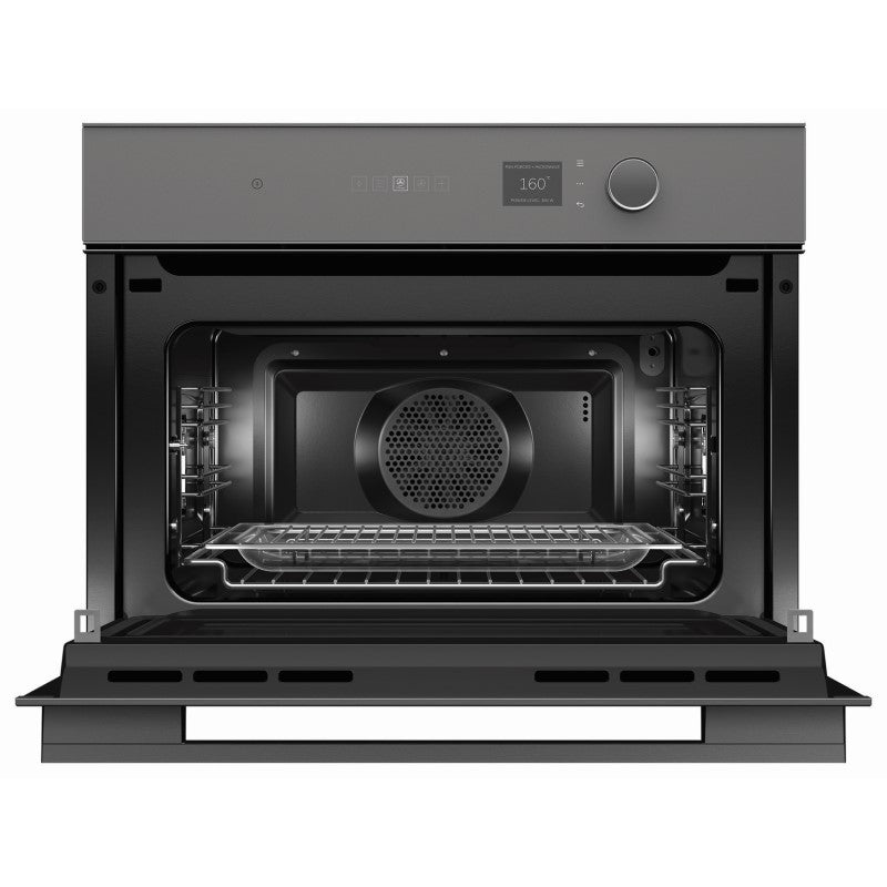 FISHERPAYKEL MINIMAL COMPACT COMBI-MICROWAVE OVEN - GREY GLASS 60cm