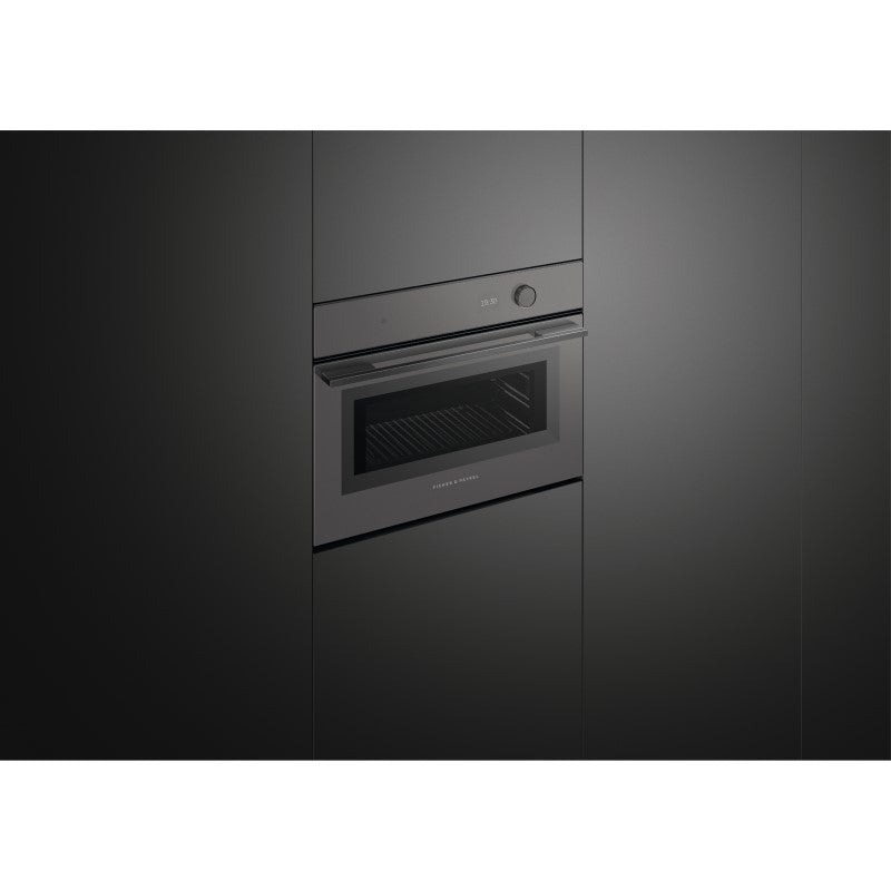 FISHERPAYKEL MINIMAL COMPACT COMBI-MICROWAVE OVEN - GREY GLASS 60cm