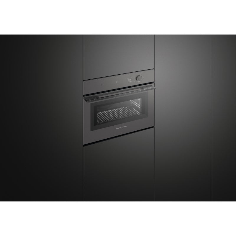 FISHERPAYKEL MINIMAL COMPACT COMBI-MICROWAVE OVEN - GREY GLASS 60cm