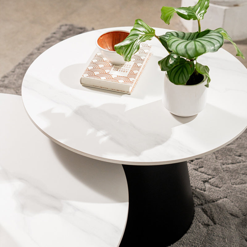 GROLLO GROLLO COFFEE TABLE SET - SNOW WHITE/BLACK