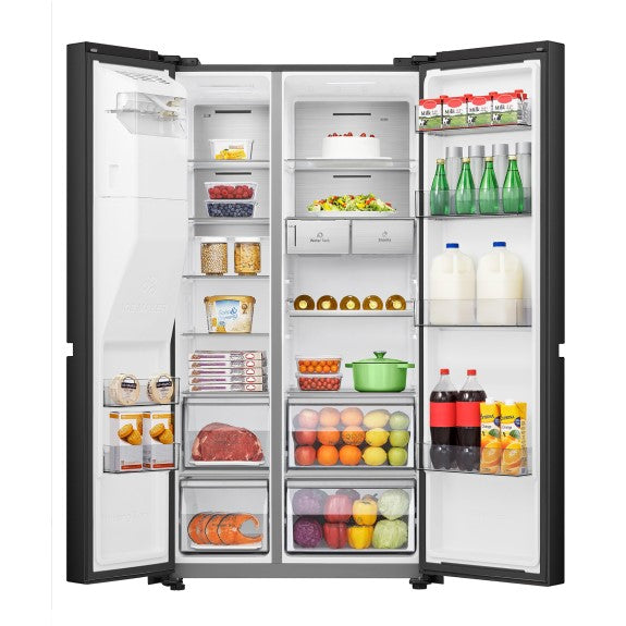 Hisense 632 Litre Side by Side Refrigerator - Black