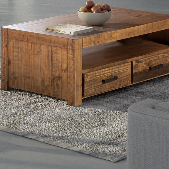 HUGO HUGO COFFEE TABLE - 1200X700 - RUSTIC PINE