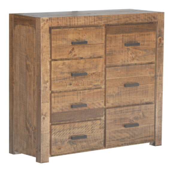 Hugo 4 Piece Queen Bedroom Suite with Tallboy - Stained Pine