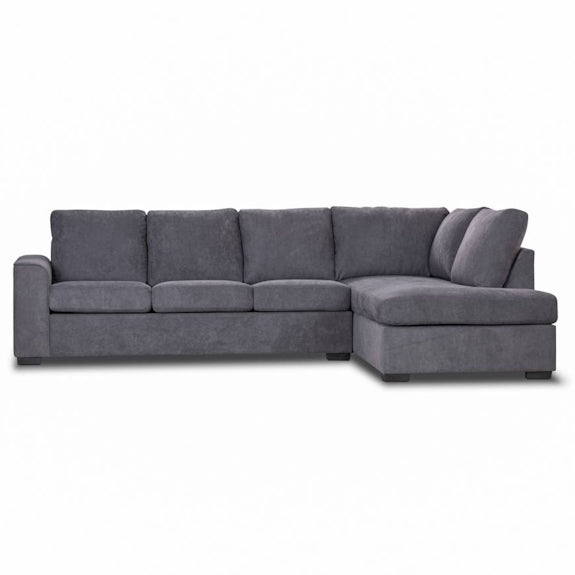 Kristie 3 Seater Sofa Bed with Chaise - Dark Grey