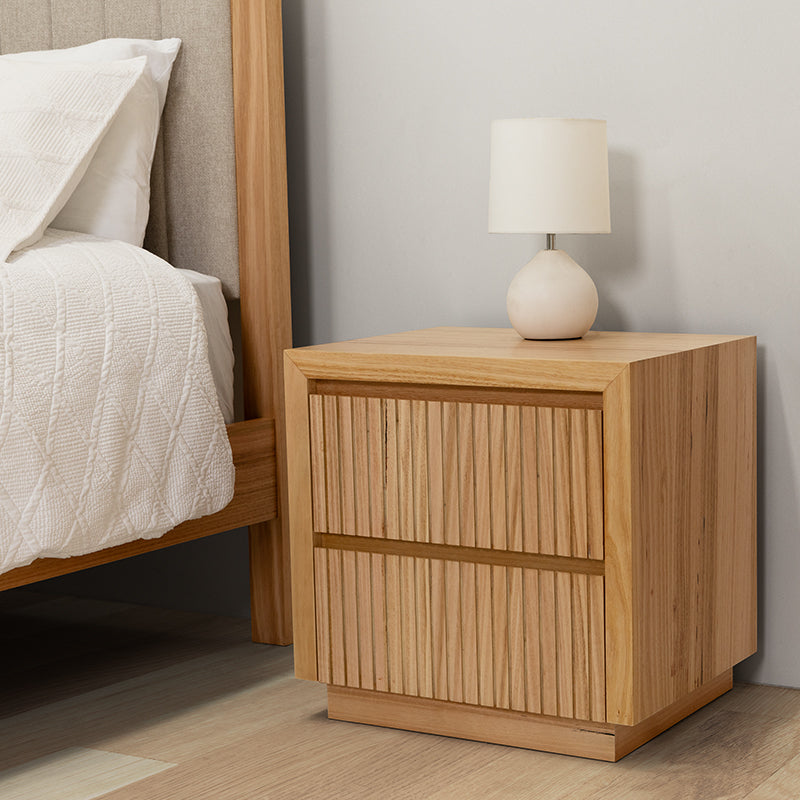 MADELINE MADELINE BEDSIDE TABLE - 2 DRAWER - MOUNTAIN ASH NATURAL