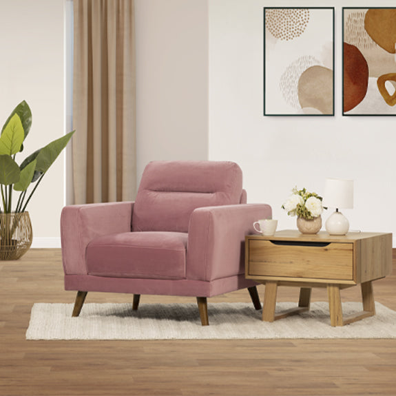 Marlow Single Seater Fabric Armchair - Blush