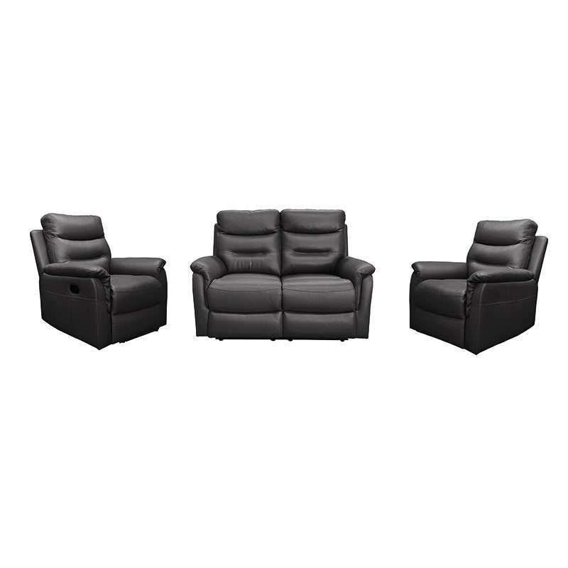 MILANO MILANO BLACK - LEATHER - 3 PCE LOUNGE SUITE 2RR+R+R