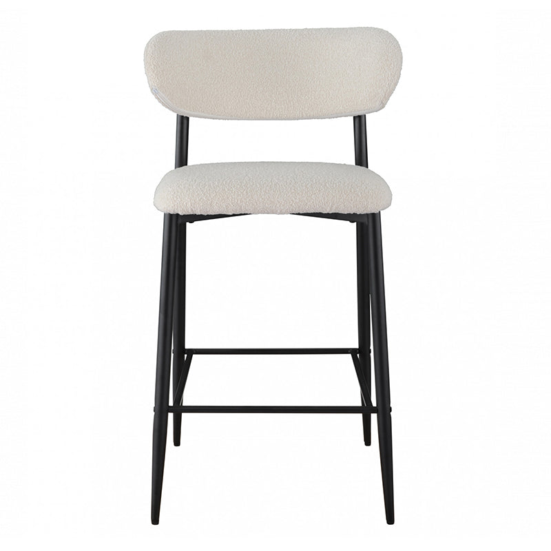 NAPLES NAPLES BAR STOOL - OFF WHITE BOUCLE