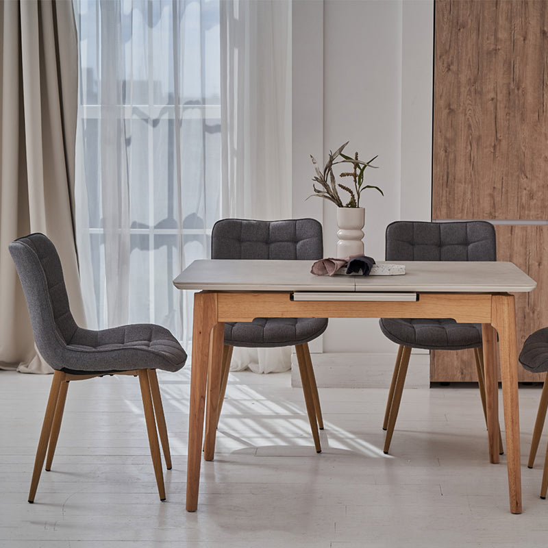 NORWAY NORWAY EXT DINING TABLE - 1400-1800X900 - LIGHT GREY/OAK