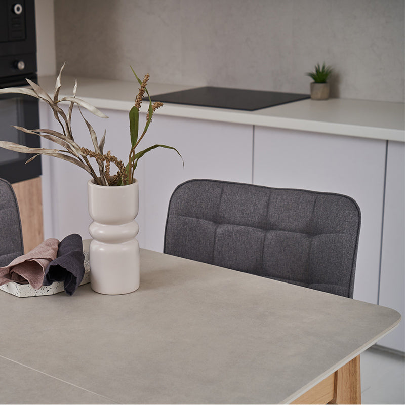 NORWAY NORWAY EXT DINING TABLE - 1400-1800X900 - LIGHT GREY/OAK