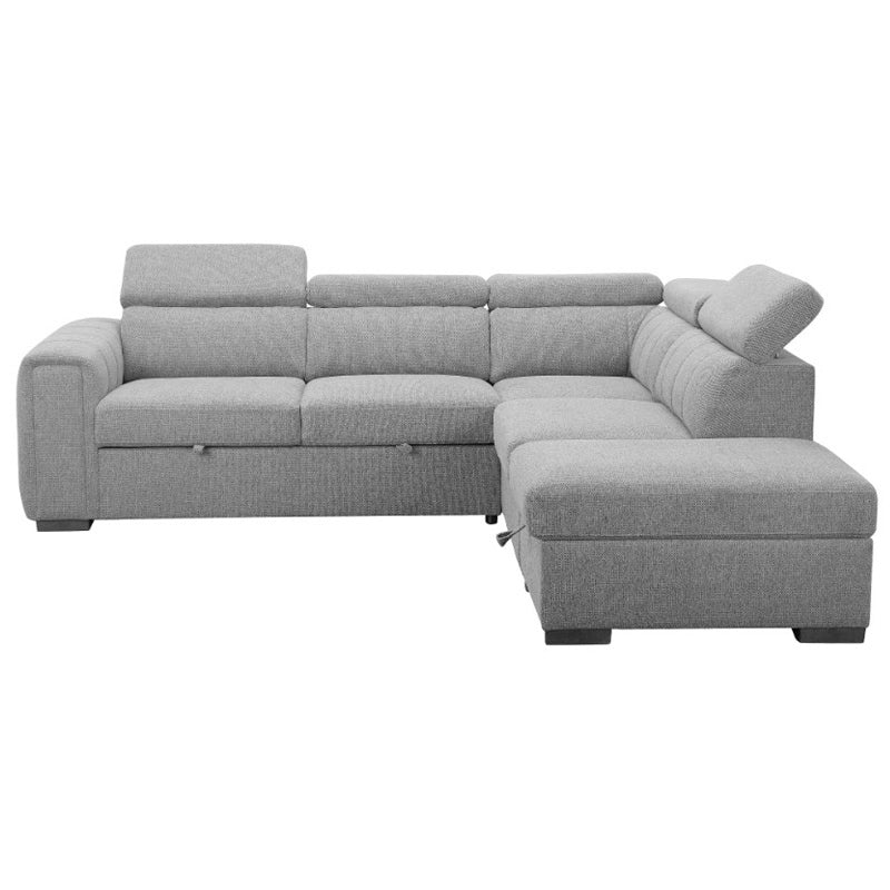 ODELIA ODELIA GREY - FABRIC - CORNER SOFABED RHF STORAGE OTTOMAN
