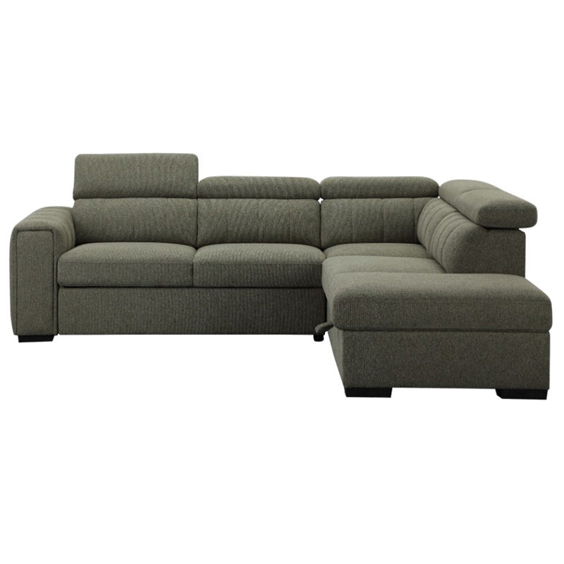 ODELIA ODELIA GREEN - FABRIC - CORNER SOFABED RHF STORAGE OTTOMAN