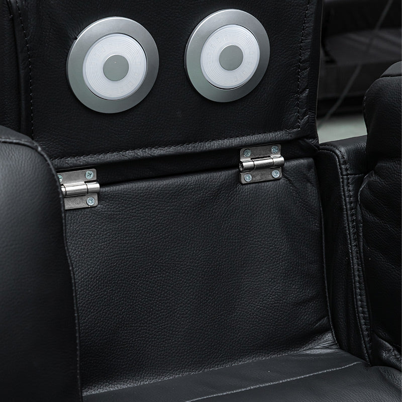 OLIVIA OLIVIA BLACK - LEATHER - 3 PCE LOUNGE SUITE 2ERER+ER+ER