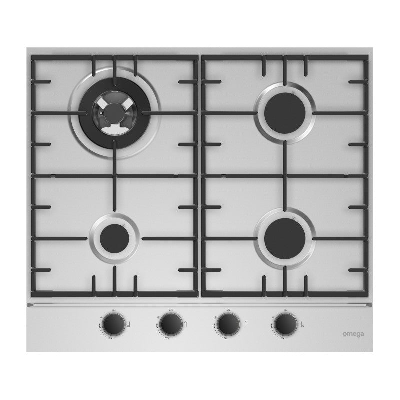 OMEGA GAS COOKTOP WITH WOK BURNER SS 60CM