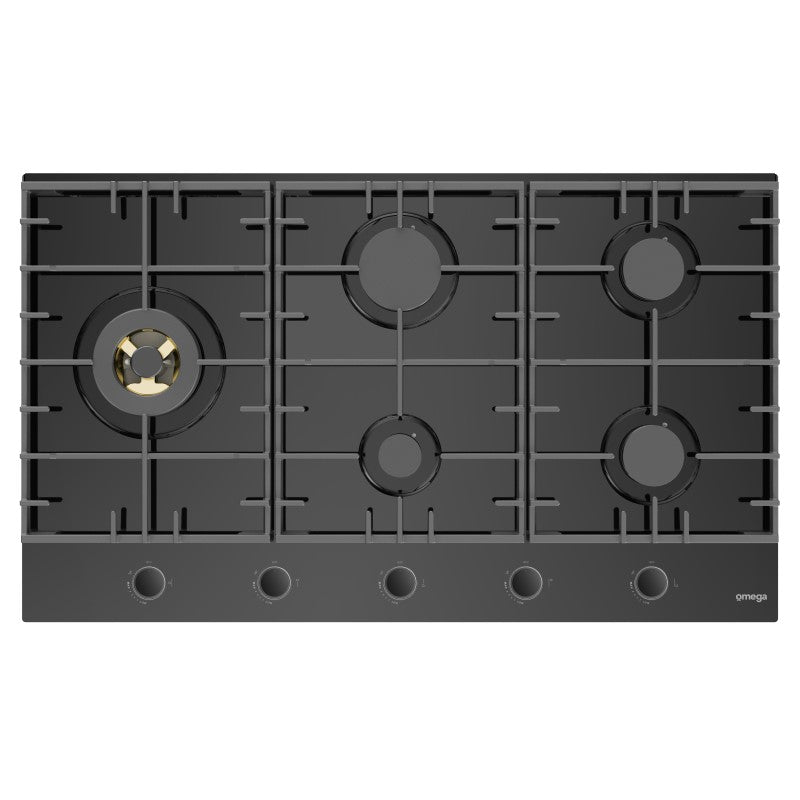 OMEGA GAS ON GLASS COOKTOP WITH WOK BURNER 90CM