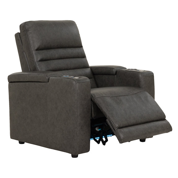 QUENTIN QUENTIN - BLACK LEATHER - ELECTRIC HOME THEATRE CHAIR