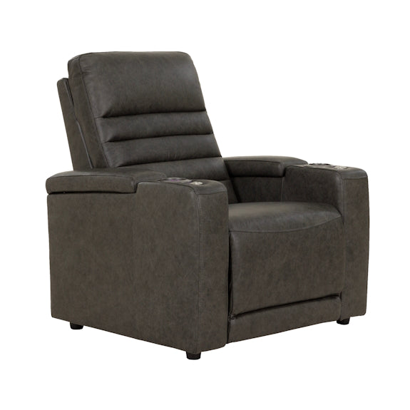 QUENTIN QUENTIN - BLACK LEATHER - ELECTRIC HOME THEATRE CHAIR