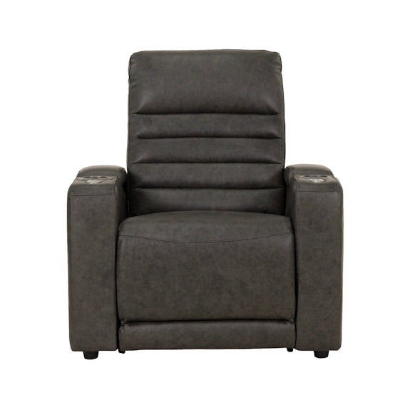 QUENTIN QUENTIN - BLACK LEATHER - ELECTRIC HOME THEATRE CHAIR