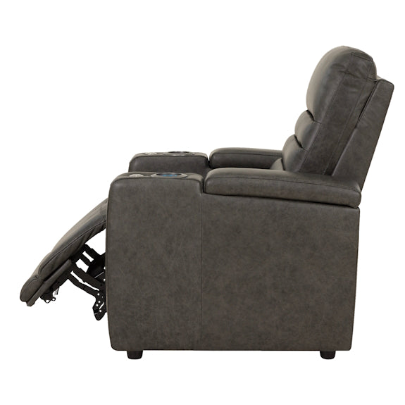 QUENTIN QUENTIN - BLACK LEATHER - ELECTRIC HOME THEATRE CHAIR