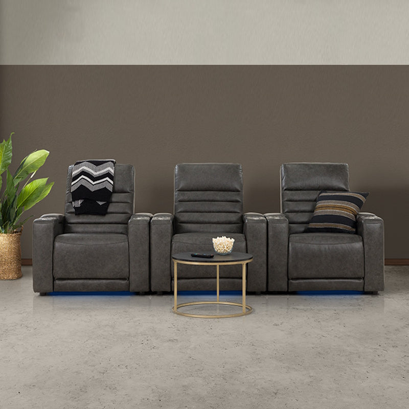 QUENTIN QUENTIN - BLACK LEATHER - ELECTRIC HOME THEATRE CHAIR