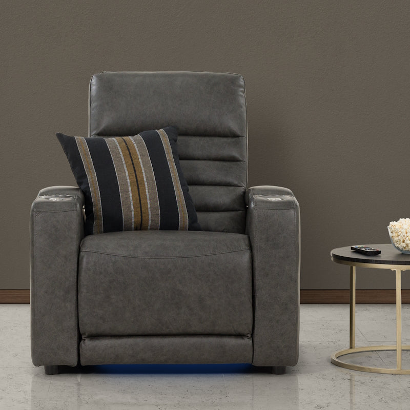 QUENTIN QUENTIN - BLACK LEATHER - ELECTRIC HOME THEATRE CHAIR