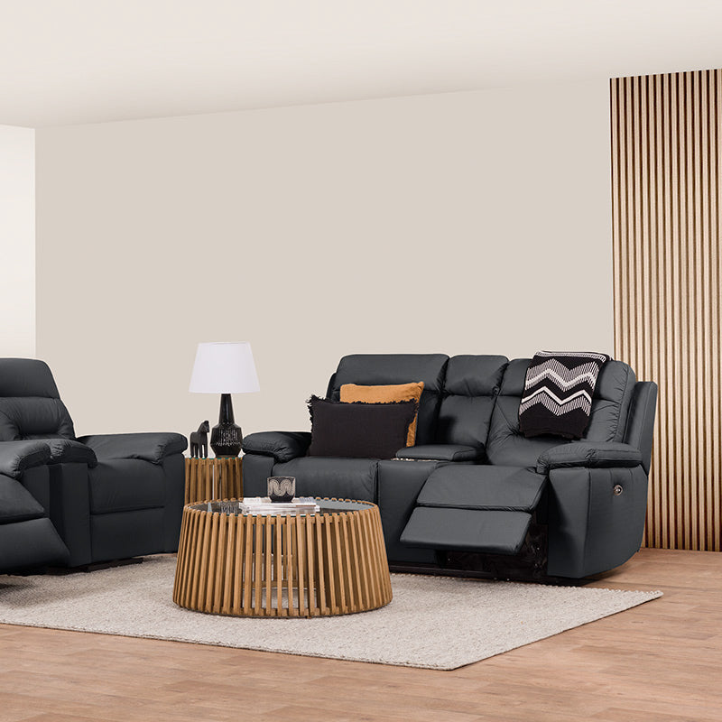 RENATO RENATO BLACK - LEATHER - 2 SEAT ELECTRIC RECLINER