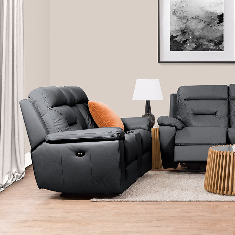 RENATO RENATO BLACK - LEATHER - 2 SEAT ELECTRIC RECLINER