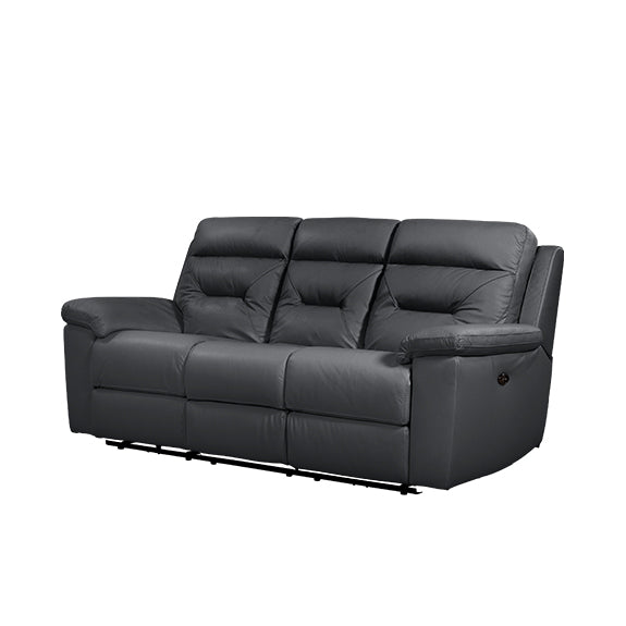 RENATO RENATO BLACK - LEATHER - 3 SEAT ELECTRIC RECLINER