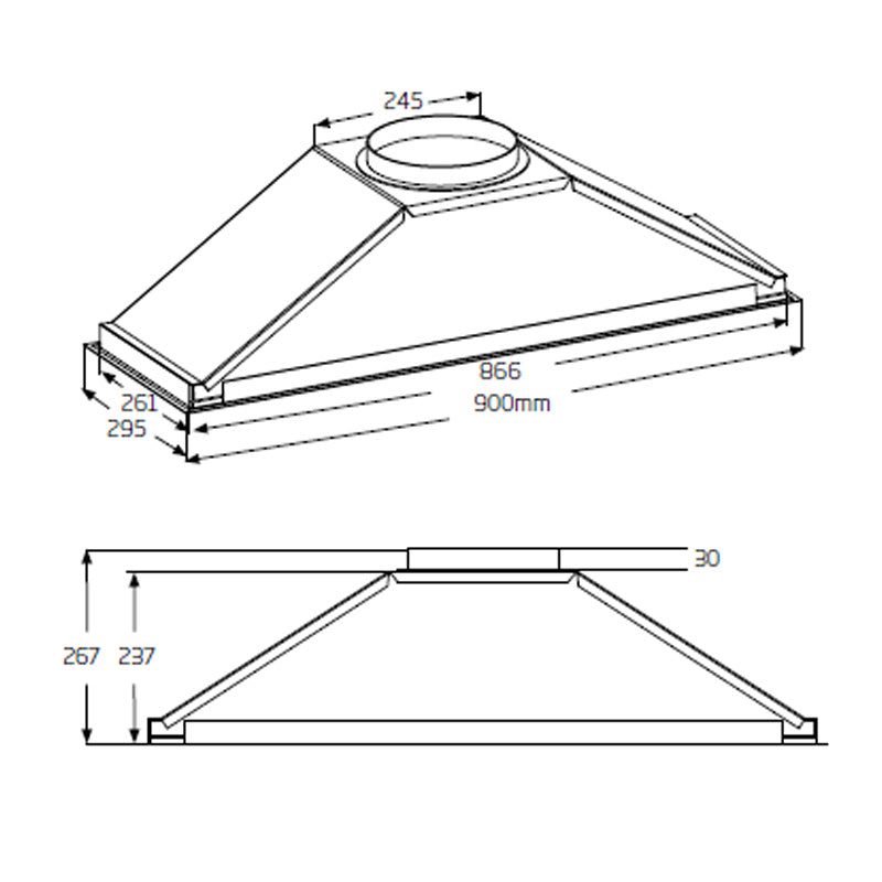 SCHWEIGEN SILENT UNDERMOUNT RANGEHOOD MODERATE COOKING 90cm