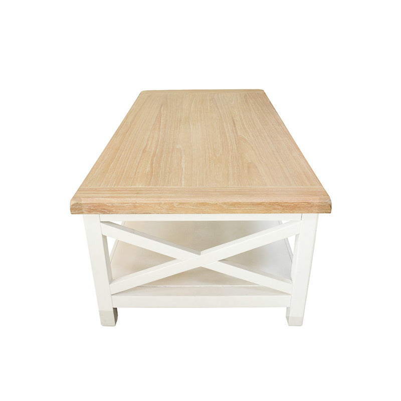 SHELLWOOD SHELLWOOD COFFEE TABLE - 1200X600 - LIGHT OAK/WHITE