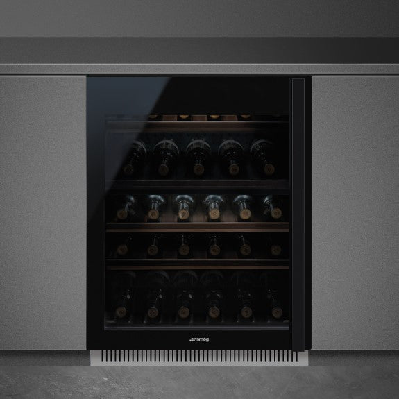 SMEG DOLCE STIL NOVO BUILT-IN WINE COOLER LEFT HAND BLACK 38 Bottles