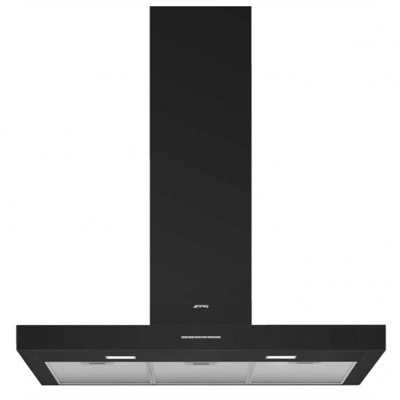 SMEG T SHAPE CHIMNEY HOOD GLOSS BLACK 90cm