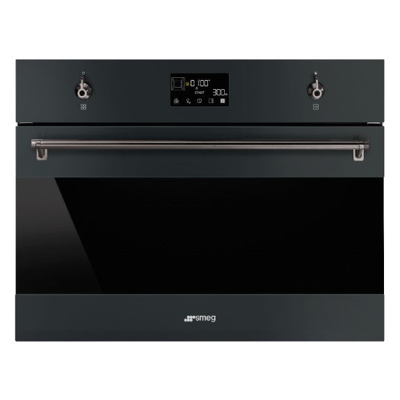 SMEG COMPACT CLASSIC SPEED OVEN - MATTE BLACK 45cm