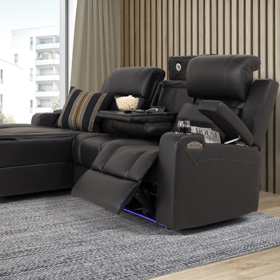 SPIELBERG SPIELBERG BLK - LEATHER - LHF ELECTRIC CHAISE