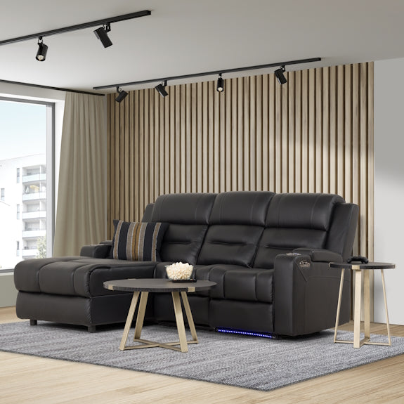 SPIELBERG SPIELBERG BLK - LEATHER - LHF ELECTRIC CHAISE