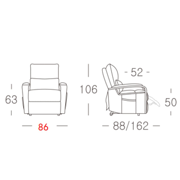 TREVISO REVISO POWDER BLUE - LEATHER - 1S LIFT CHAIR