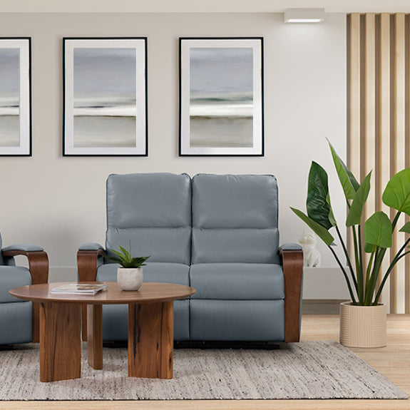 TREVISO TREVISO POWDER BLUE - LEATHER - 2S ELECTRIC RECLINER