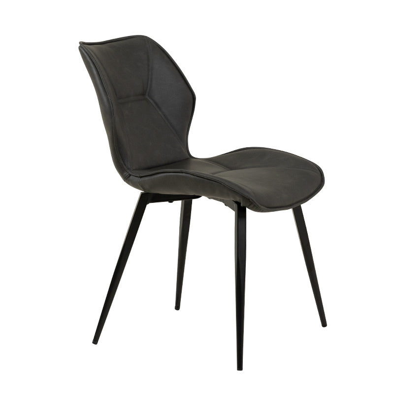 VIGGO VIGGO DINING CHAIR - CHARCOAL PU GREY STITCHING