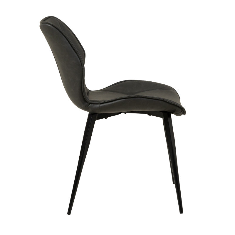 VIGGO VIGGO DINING CHAIR - CHARCOAL PU GREY STITCHING