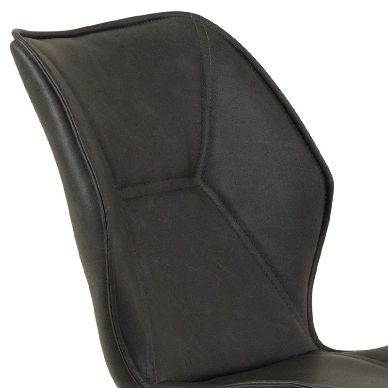 VIGGO VIGGO DINING CHAIR - CHARCOAL PU GREY STITCHING