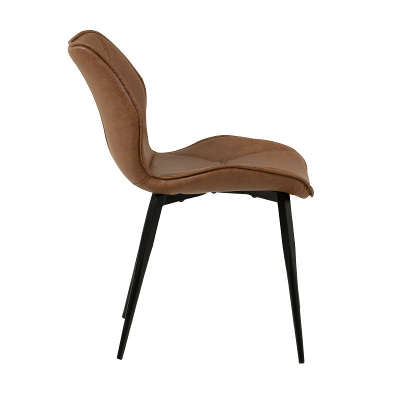 VIGGO VIGGO DINING CHAIR - TAN PU BLACK STITCHING