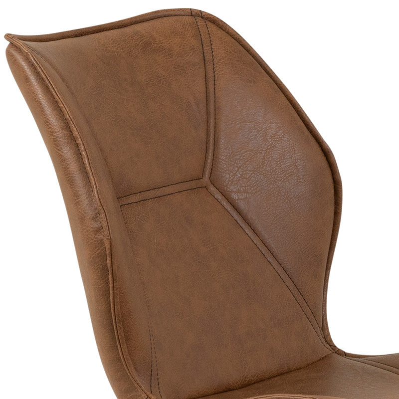 VIGGO VIGGO DINING CHAIR - TAN PU BLACK STITCHING