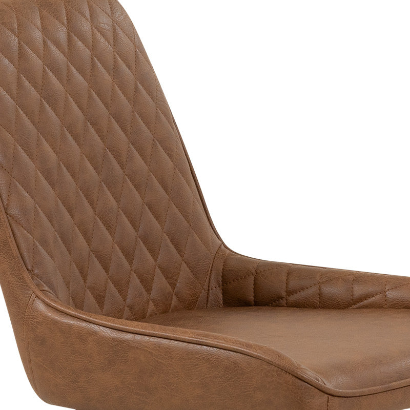 VIKTOR VIKTOR DINING CHAIR - TAN PU MATCHED STITCHING