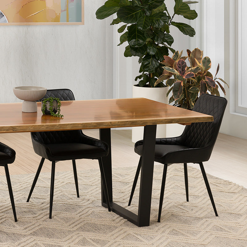 VIKTOR VIKTOR DINING CHAIR - BLACK PU MATCHED STITCHING