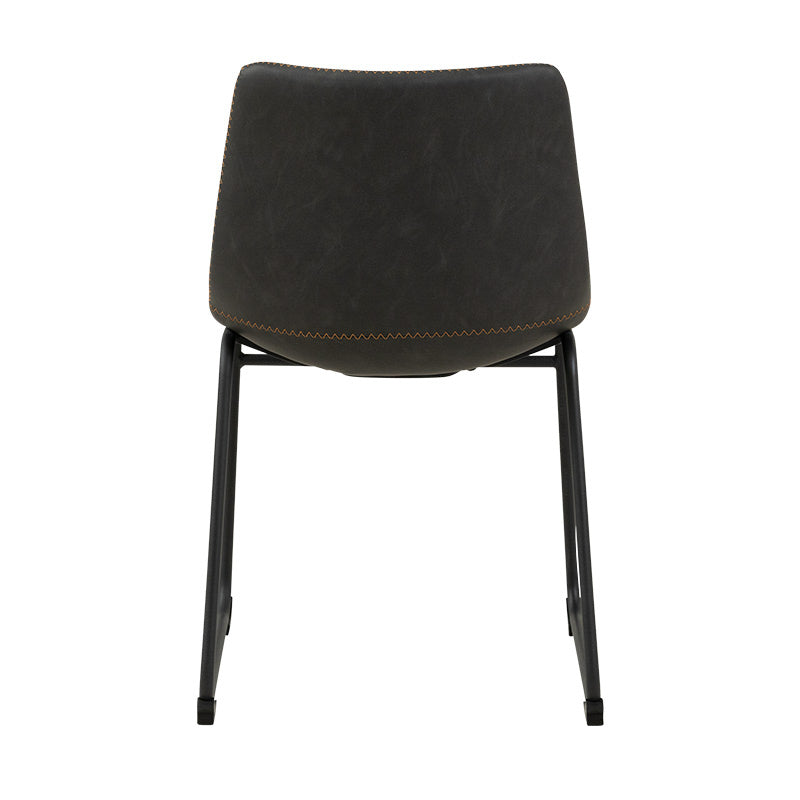VINCENT VINCENT DINING CHAIR - CHARCOAL PU ORANGE STITCHING