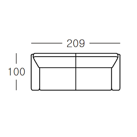WILLOW WILLOW LIGHT GREY - FABRIC - 3.5 SEAT LOUNGE
