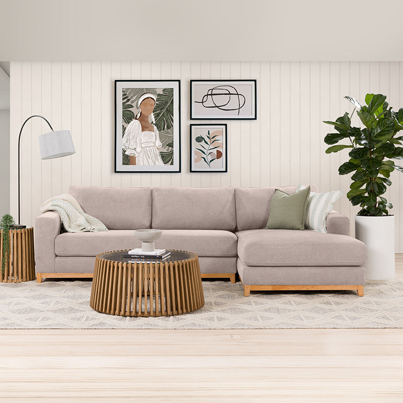 WILLOW WILLOW LIGHT GREY - FABRIC - 3S SEAT LOUNGE + RHF CHAISE