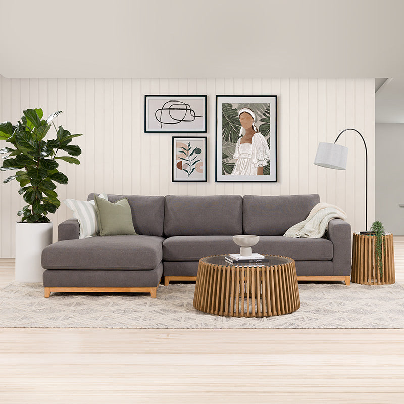 WILLOW WILLOW DARK GREY - FABRIC - 3S SEAT LOUNGE + LHF CHAISE