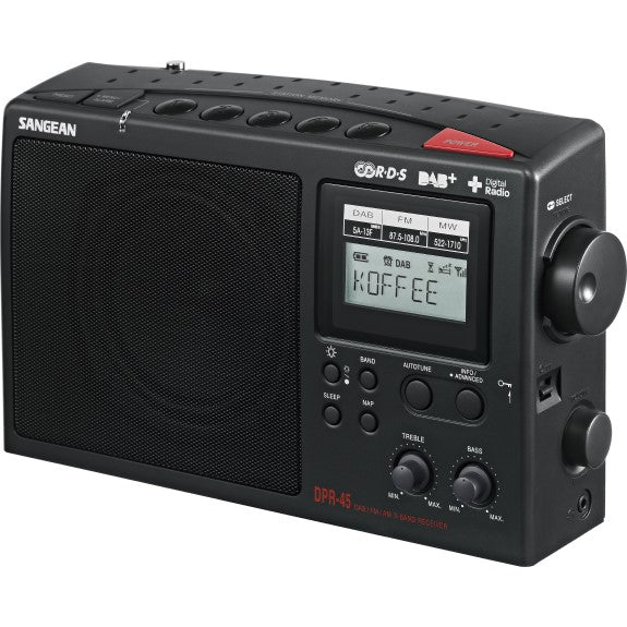 SANGEAN AUDIO PORTABLE DAB+ PORTABLE RADIO Black