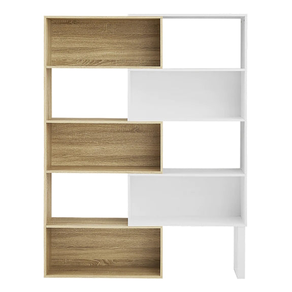 ACCORD ACCORD BOOKCASE - 1115-1490X298X1800H - LIGHT OAK/WHITE OAK